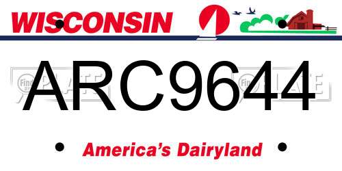 ARC9644 Wisconsin License Plate