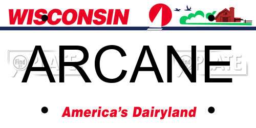 ARCANE Wisconsin License Plate