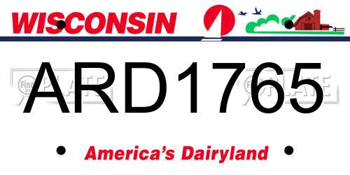 ARD1765 Wisconsin License Plate