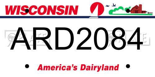 ARD2084 Wisconsin License Plate