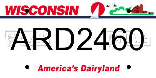 ARD2460 Wisconsin License Plate