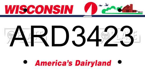 ARD3423 Wisconsin License Plate