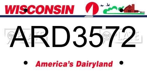 ARD3572 Wisconsin License Plate