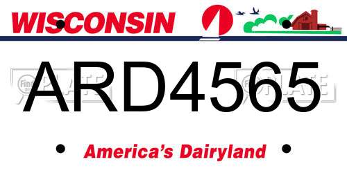 ARD4565 Wisconsin License Plate