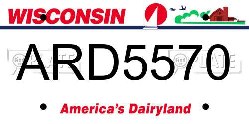 ARD5570 Wisconsin License Plate