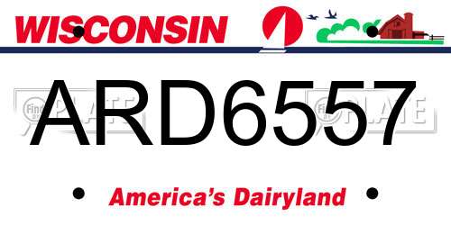 ARD6557 Wisconsin License Plate