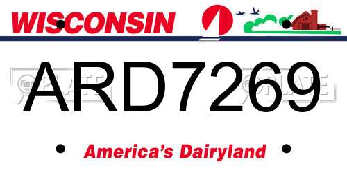 ARD7269 Wisconsin License Plate