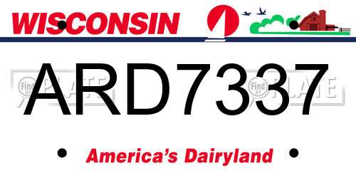 ARD7337 Wisconsin License Plate