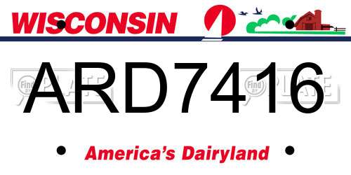 ARD7416 Wisconsin License Plate