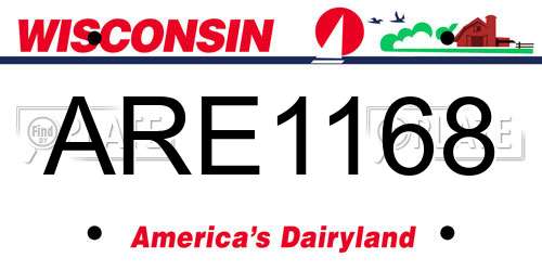 ARE1168 Wisconsin License Plate
