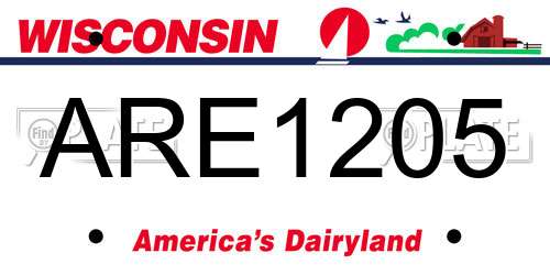 ARE1205 Wisconsin License Plate