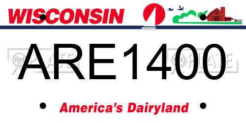 ARE1400 Wisconsin License Plate
