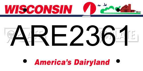 ARE2361 Wisconsin License Plate