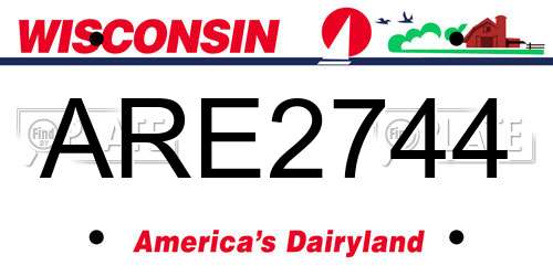 ARE2744 Wisconsin License Plate