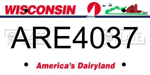 ARE4037 Wisconsin License Plate