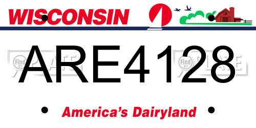 ARE4128 Wisconsin License Plate