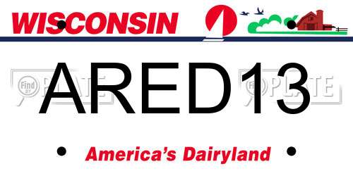 ARED13 Wisconsin License Plate