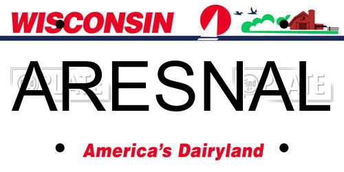 ARESNAL Wisconsin License Plate