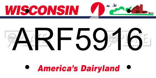 ARF5916 Wisconsin License Plate