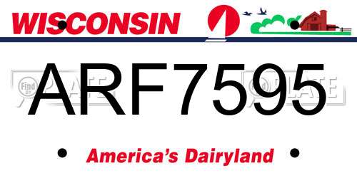 ARF7595 Wisconsin License Plate