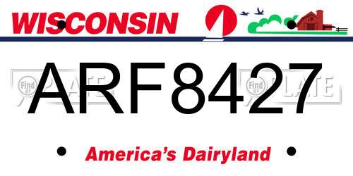 ARF8427 Wisconsin License Plate