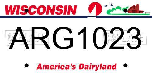 ARG1023 Wisconsin License Plate
