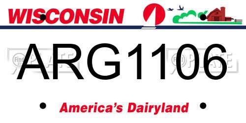 ARG1106 Wisconsin License Plate
