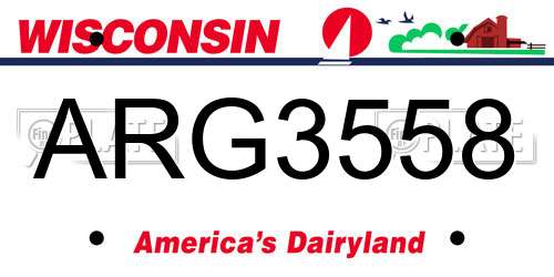 ARG3558 Wisconsin License Plate
