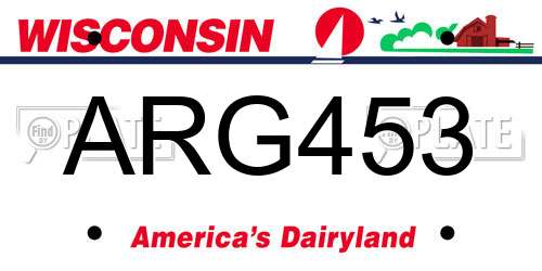 ARG453 Wisconsin License Plate