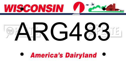 ARG483 Wisconsin License Plate