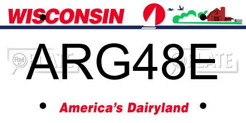 ARG48E Wisconsin License Plate