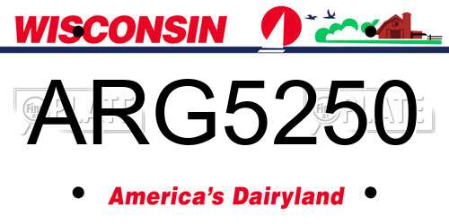 ARG5250 Wisconsin License Plate