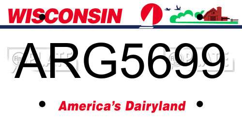 ARG5699 Wisconsin License Plate