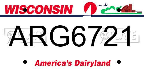 ARG6721 Wisconsin License Plate