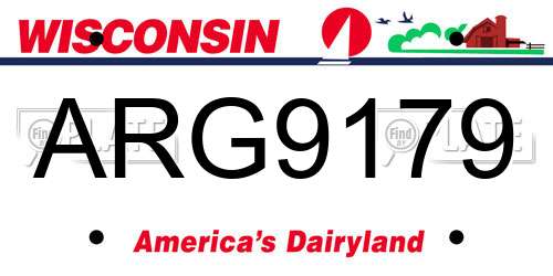 ARG9179 Wisconsin License Plate