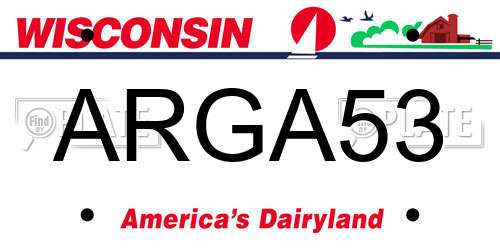 ARGA53 Wisconsin License Plate