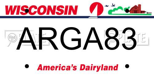 ARGA83 Wisconsin License Plate