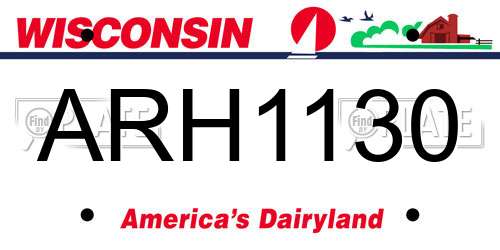 ARH1130 Wisconsin License Plate