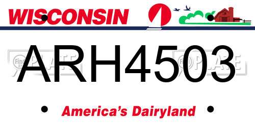 ARH4503 Wisconsin License Plate