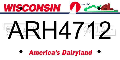 ARH4712 Wisconsin License Plate