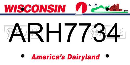 ARH7734 Wisconsin License Plate
