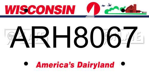 ARH8067 Wisconsin License Plate