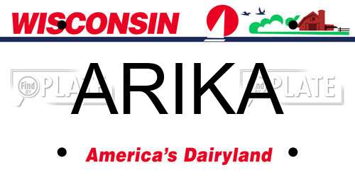 ARIKA Wisconsin License Plate