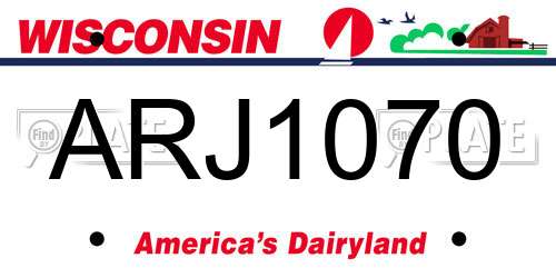 ARJ1070 Wisconsin License Plate