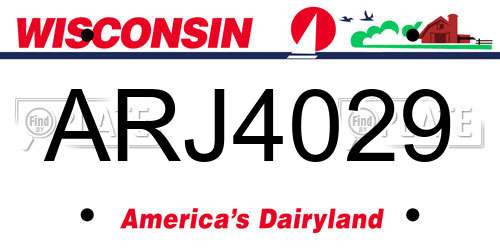 ARJ4029 Wisconsin License Plate