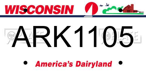 ARK1105 Wisconsin License Plate