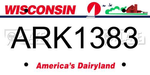 ARK1383 Wisconsin License Plate