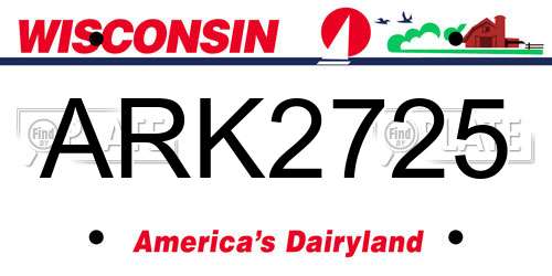 ARK2725 Wisconsin License Plate