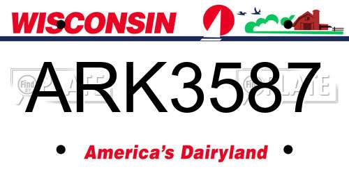ARK3587 Wisconsin License Plate