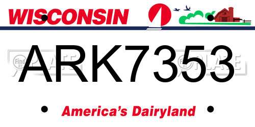 ARK7353 Wisconsin License Plate
